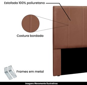 Cabeceira Decorativa Casal 1,40M Erza Veludo Cobre G63 - Gran Belo