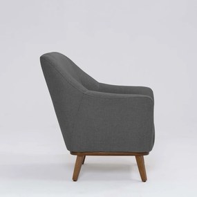 Poltrona Decorativa Pauline D07 Base Madeira Linha Mescla Chumbo - D'Rossi