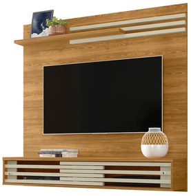 Painel TV 55 Pol 136cm Bancada Suspensa para Sala Briven M20 - D'Rossi - Cumaru e Opala