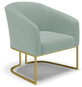 Poltrona Decorativa Industrial Dourado Stella Cotelê Int/Veludo D03 - D'Rossi - Menta