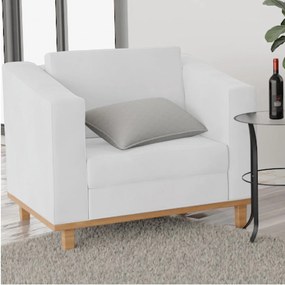 Poltrona Decorativa Europa Suede Branco ADJ Decor