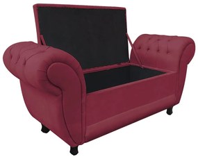Recamier Baú Londres 1,20 m Suede D'Rossi - Rose