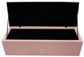 Recamier Baú Estofada Mel 140 cm Casal Com Capitonê  Suede Rosê - ADJ Decor