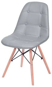 Cadeira Eames Botone Cinza Base Madeira - 53445 Sun House