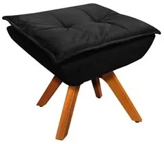 Puff Decorativo Sala de Estar Base Giratória Giromad Opla Suede Preto