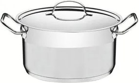 Caçarola Funda Tramontina Professional Aço Inox 1,8L com Tampa Plana e Fundo Triplo 16cm