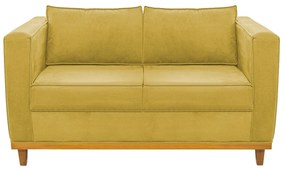 Sofá 2 Lugares Europa Suede Amarelo ADJ Decor