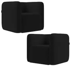 Poltrona para Sala de Estar Decorativa Kit com 2 Maggie Z08 Veludo Pre