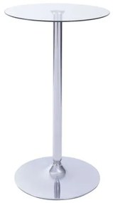 Mesa Bistro com Tampo de Vidro Temperado Base Disco Cromado 60 cm (LARG) - 51778 Sun House