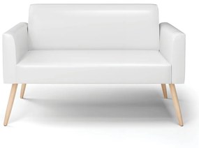 Sofá Namoradeira Pés Palito Natural Marisa Corano Branco D03 - D'Rossi