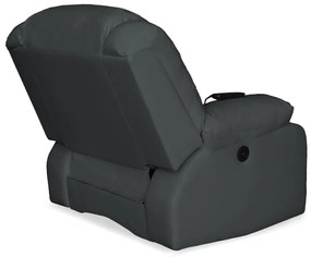 Poltrona Decorativa Magnum Reclinável Elétrica com Massagem Suede Cinza