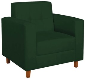 Poltrona Decorativa Denver Suede Verde - ADJ Decor