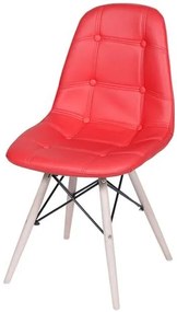 Cadeira Eames Botone Vermelho Base Madeira - 32075 Sun House