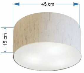 Plafon Cilíndrico Md-3047 Cúpula em Tecido 45x15cm Linho Bege - Bivolt