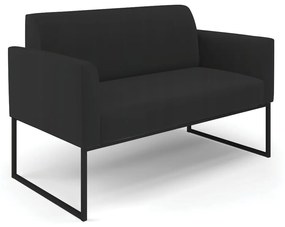 Sofá Namoradeira Base Industrial Preto Marisa Veludo D03 - D'Rossi - Preto