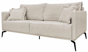 Sofá Decorativo 2 Lugares 180cm Pés em Aço Stagno Linho Off White Rústico G63 - Gran Belo