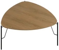 Mesa de Centro Alta Para Sala Pés Metálicos Blen Louro/Preto I06 - Mpo