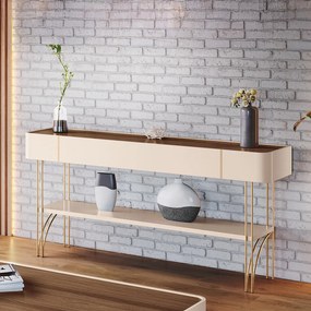 Aparador de Sala com Prateleira Horus Off White/Castanho H01 - D'Rossi