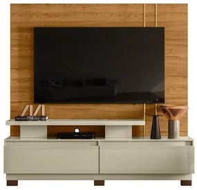 Estante de TV 75 Pol 183cm com Pé Sala Belora M20 - D'Rossi - Cumaru e Opala
