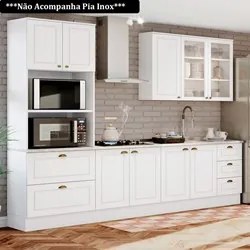 Cozinha Modulada Completa 271cm 5 Peças 9 Portas 5 Gavetas Liana H02 B