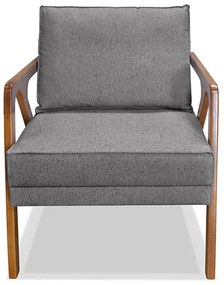 Poltrona Decorativa De Luxo Frida Linho Cinza G63 - Gran Belo