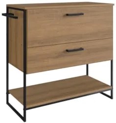 Gabinete de Banheiro 80cm Industrial Para Cuba Satto Mel Z54 - Mpozena