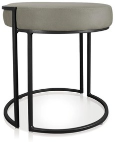 Puff Redondo Base Industrial Preto Love Suede Marrom Rato D03 - D'Rossi