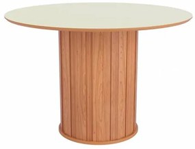 Mesa Jantar Nature TM73 Tampo Off White Base Barril Ripado Freijo 115 cm - 69489 Sun House