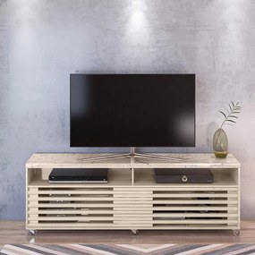 Rack TV 75Pol 182cm Bancada para Sala Nerion Calacata/Off White M20 - D'Rossi