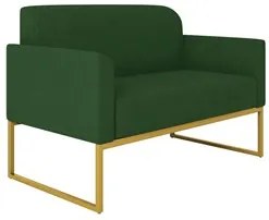 Poltrona Namoradeira 2 Lugares Base Industrial Dourada Maressa S23 Sue