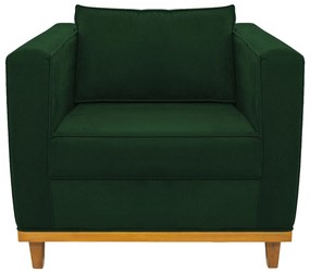Poltrona Decorativa Europa Suede Verde ADJ Decor