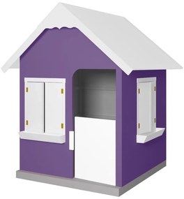 Casinha De Brinquedo Com Floreiros MDF Lilás/Branco L12 - Gran Belo