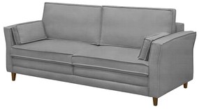 Sofá Decorativo Living 2 Lugares 220cm Coach Veludo Cinza G22 - Gran Belo