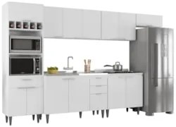 Armário de Cozinha CP06 Com Pia 120cm Pérola Z34 Branco     - Mpozenat