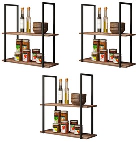 Kit 03 Prateleiras Multiuso Industrial Boreal Demolição 60cm D08 - D'Rossi