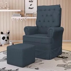Kit 02 Poltronas de Amamentação e Descanso Com Balanço Laís G05 Linho