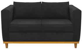 Sofá 2 Lugares Europa Suede Preto ADJ Decor