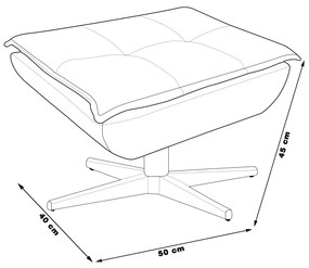Puff Decorativo Base Giratória Cromada Charger Suede Cinza G19 - Gran Belo
