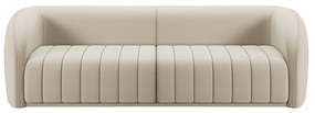 Sofá Decorativo Sala de Estar 252cm Adam 3 Lugares Veludo Bege G45 - Gran Belo
