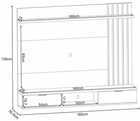 Painel Suspenso Decorativo Ripado MDP/MDF Portas Basculantes Lets Off White/Cinamomo G-26 - HB Móveis
