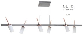 Pendente Fence Retangular Vidro Tubo Haste Articulado 120X17X27,5Cm 6X... (PRETO)