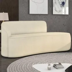 Sofá 3 Lugares Para Sala 180cm Orgânico Wendi Boucle Bege I01  - Mpoze