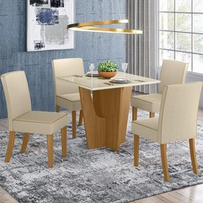 Mesa de Jantar Vértice 900x900 04 Lugares Nature Off White