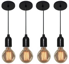 Kit/4 Lustre Pendente Luminária Md-4149 Suporte Para Lâmpada / Não Inclusa - Bivolt