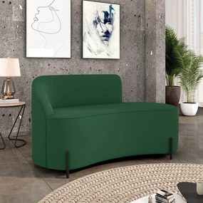 Sofá 2 Lugares Orgânico 140cm Pé Ferro Preto Morgan Veludo D03 - D'Rossi - Verde