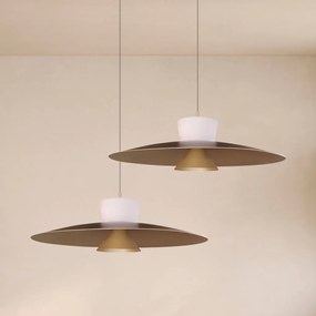 Pendente Rebatedor E Pontual Ø50X30Cm Disco Curvo Alumínio 01Xled 9W 2... (CHAMPANHE, 110v)