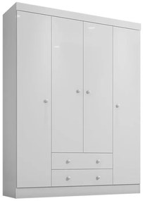 Guarda Roupa Infantil Isis 4 Portas 2 Gavetas Branco - Incorplac - Branco