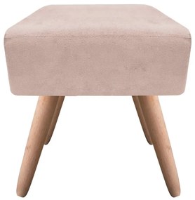 Puff Banqueta Decorativo Pé Palito Natural Ibiza Suede D03 - D'Rossi - Bege