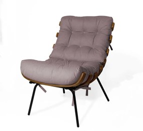 Poltrona Costela Decorativa Suede Crepe