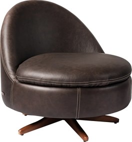 Kit 2 Poltronas Sala de Estar Giulio Base de Ferro Giratória PU Café G92 - Gran Belo